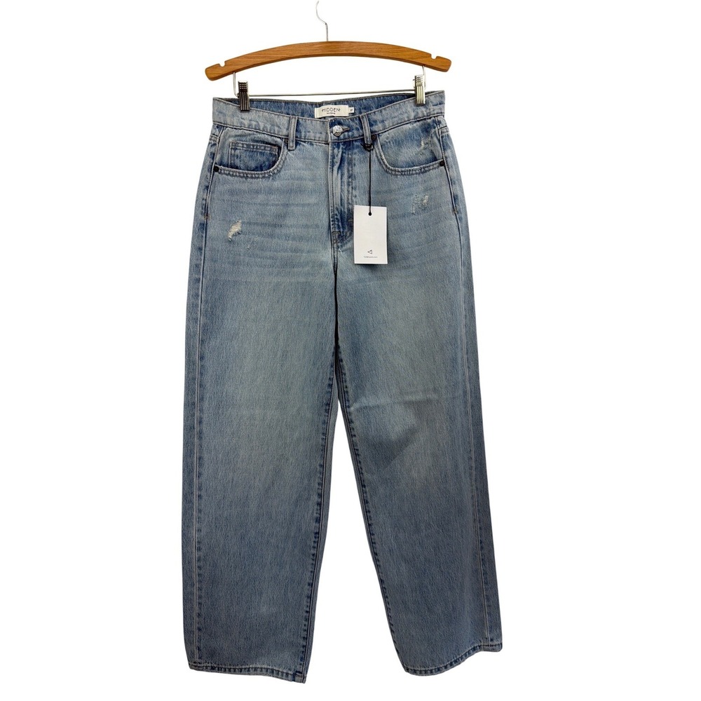 Hidden Jeans Alyx Baggy Jean Light Wash High Rise Wide Leg Denim 27 NEW - Picture 5 of 15
